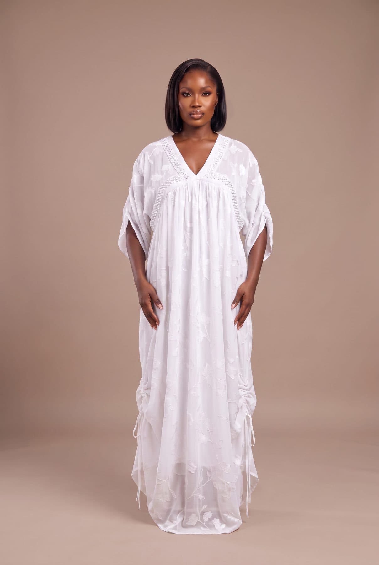Vinea Beaded Kaftan (White)